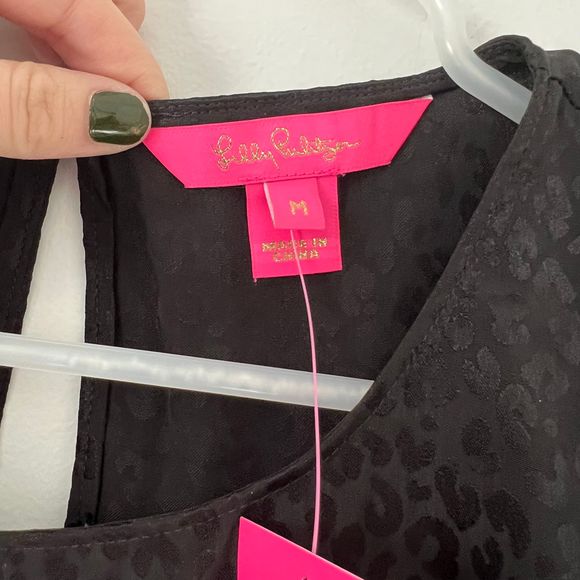 Lilly Pulitzer Black Ruffle Sleeve Blouse - Picture 5 of 7